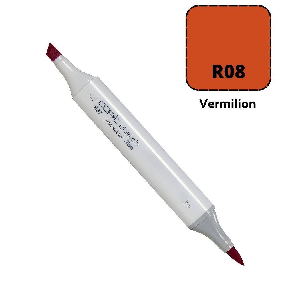 Caneta Marcador Copic Sketch Ponta Dupla Cor Vermilion