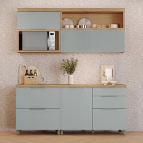 Cozinha 4 Peças 100% MDF Marquesa Marrom/Verde