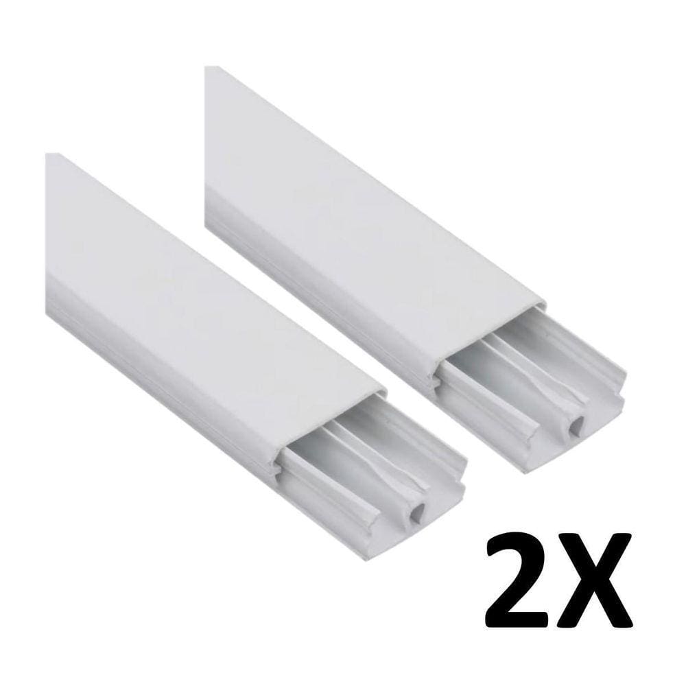 Kit 2 Canaleta 2 Divisórias Cabos Fios Fita Dupla Face 2Mt