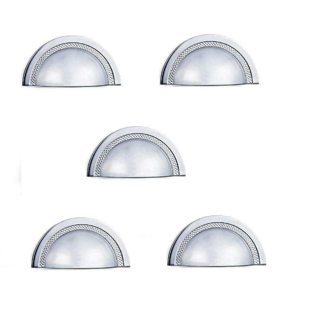 Kit 5 Puxador Shell 48Mm Zen Cromado Zp4319.1 Concha
