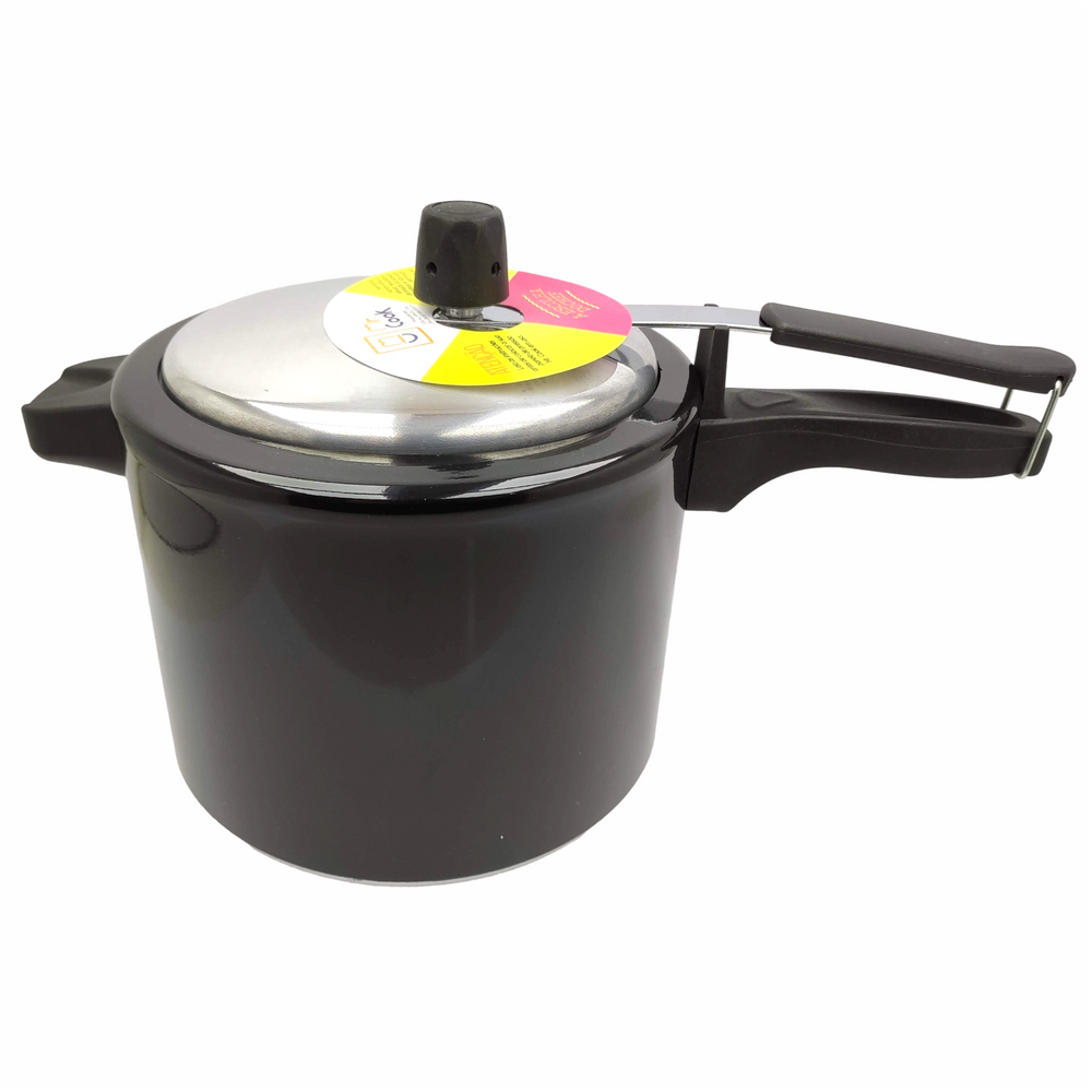 Panela De Pressão Com Válvula De Segurança Aluminio Fechamento Externo 4,5 Litros Preta