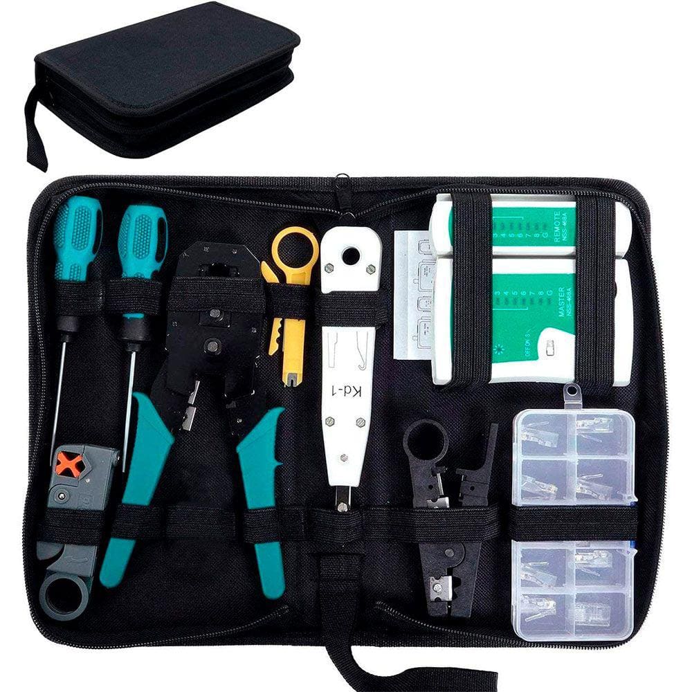 Conjunto Ferramentas Para Manutenção De Rede Computador 10 Em 1 Com Bolsa CBRN20362