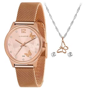 Relógio Lince Feminino Rose Gold + Kit Lrr4729l R2rx
