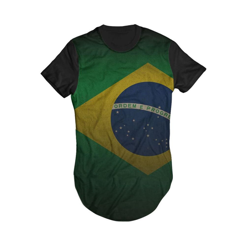 Camiseta Longline Di Nuevo Bandeira Brasil