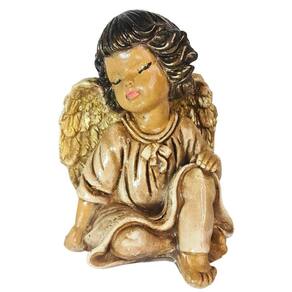 Enfeite Anjo Pensando | Escultura Gesso | Artesanato