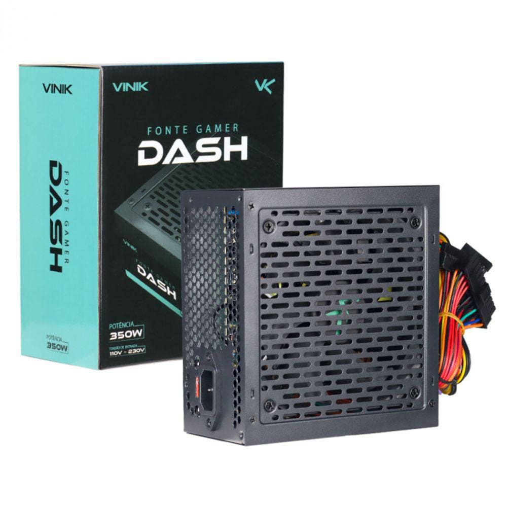 Fonte Gamer DASH 350W Preto - VFG350WPV2