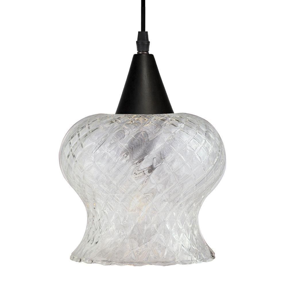 Lustre Pendente Taschibra Aisha Boreal E27 Transparente Bivolt Preto