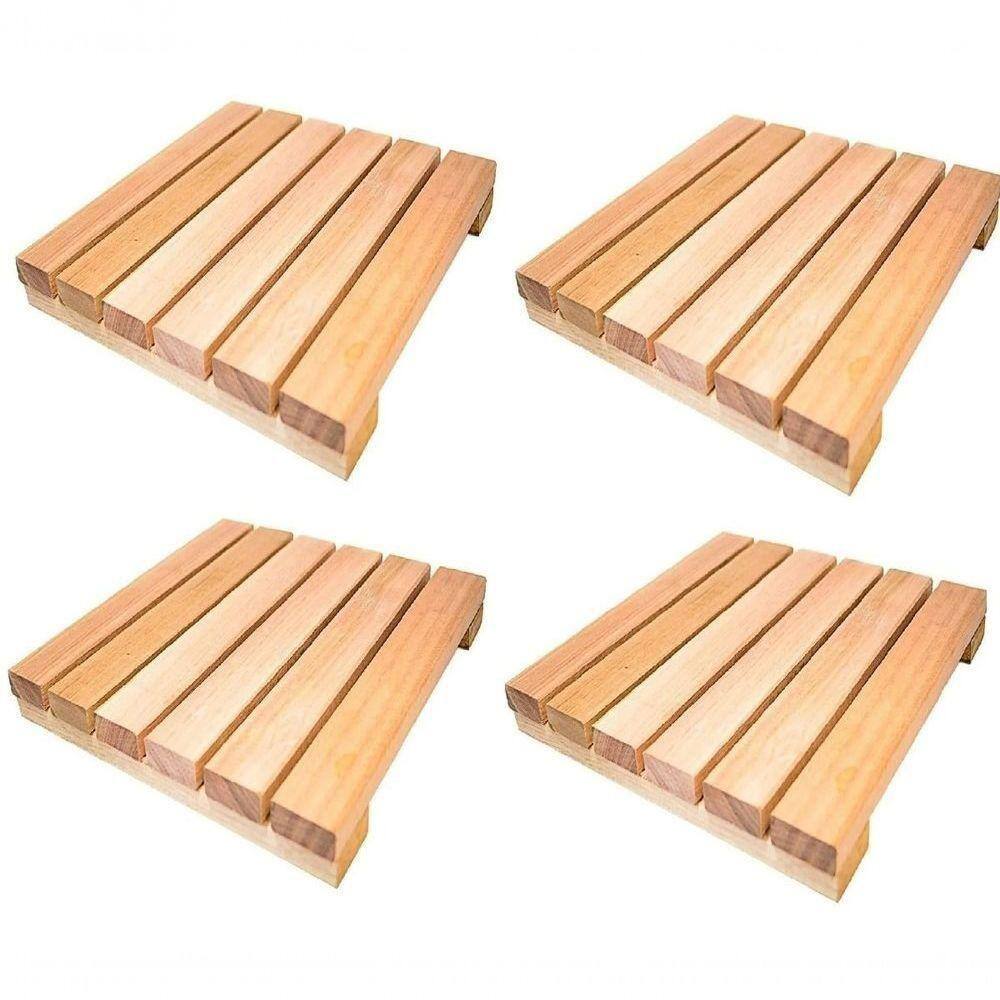 Combo Coberta Madeira Pinus 50x50cm Ripado Para Comércio