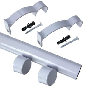 Kit Varão de Cortina Valencia 19mm 1,5m Tampa Couselo Branco