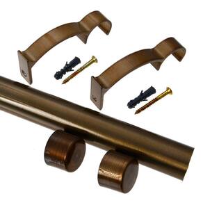 Kit Varão de Cortina Valencia 19mm 3,00m Tampa Couselo Ouro Velho Plus