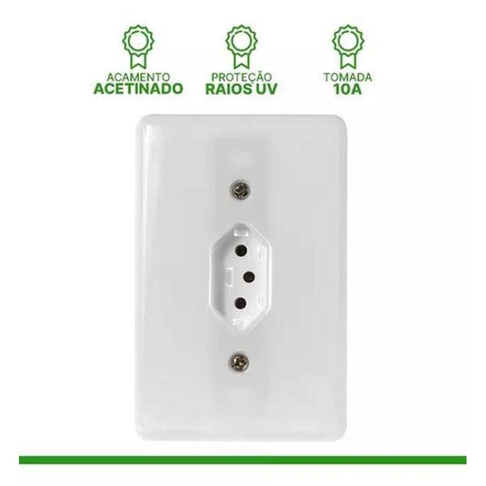 Kit 10 Tomada Simples 10A Stylus Ilumi