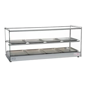 Estufa Vitrine Salgados Quadrada Dupla Com LED 8 Bandejas Inox Erato Tita