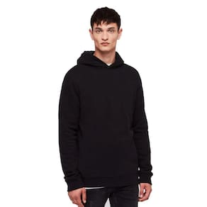 Moletom Flanelado Fechado com Capuz Preto Liso 100% Algodão