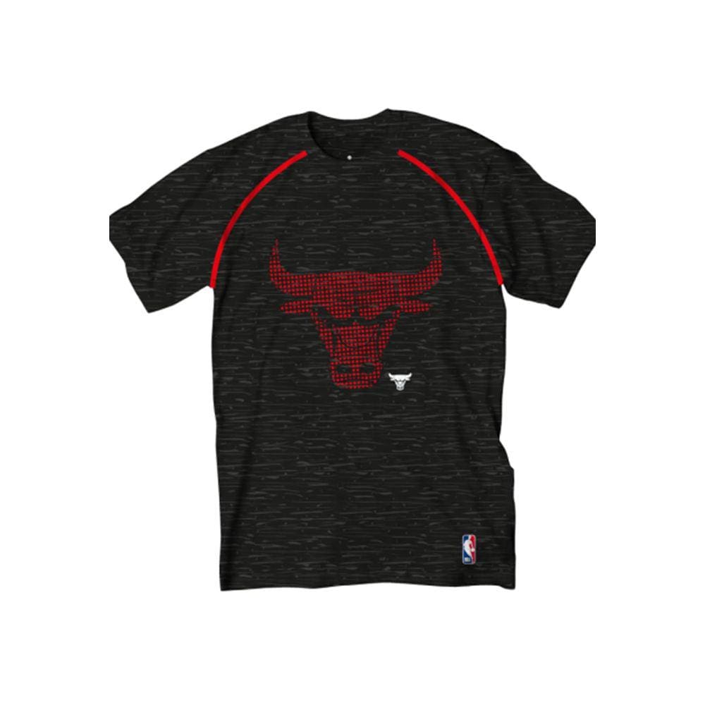 Camiseta Textura Chicago Buls Nba Preta Mescla