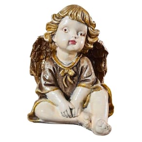 Enfeite Anjo Descansando | Escultura Gesso | Artesanato