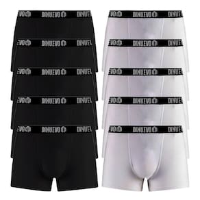 Kit Cuecas Box Boxer 10 Unidades Di Nuevo Branca e Preta