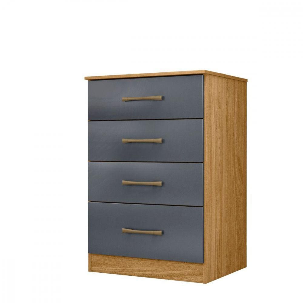 Cômoda Moval 4 Gavetas Freijó Cinza