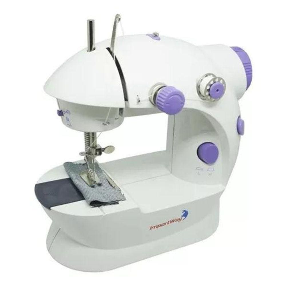 Prática Mini Máquina De Costura Reta Importway Iwmc-507 Portátil Branca 110V/220V
