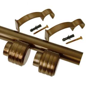 Kit Varão de Cortina Madrid 19mm 2,00m Glacial Repuxada Couselo Ouro Velho Plus