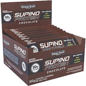 Barra De Proteína Sabor Chocolate Supino 360G C / 12 Un.