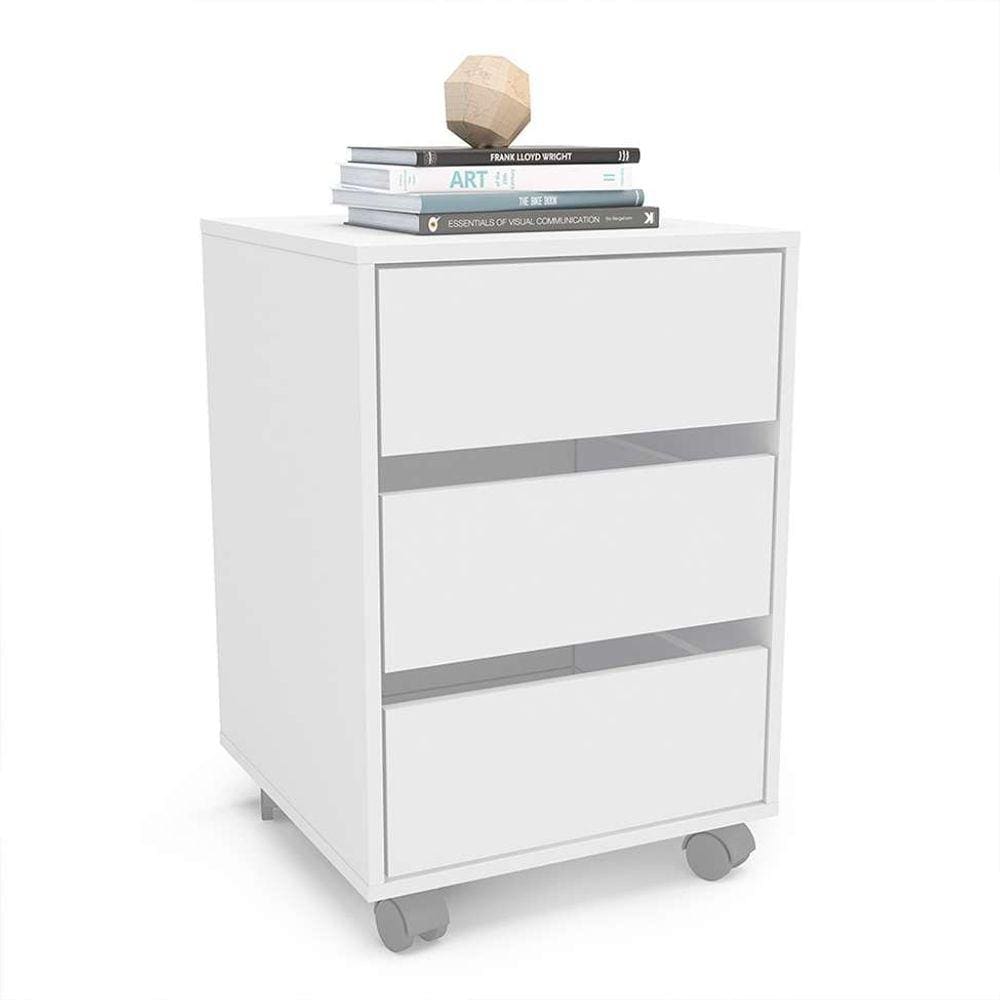 gaveteiro mauá 3 gv branco 45 cm