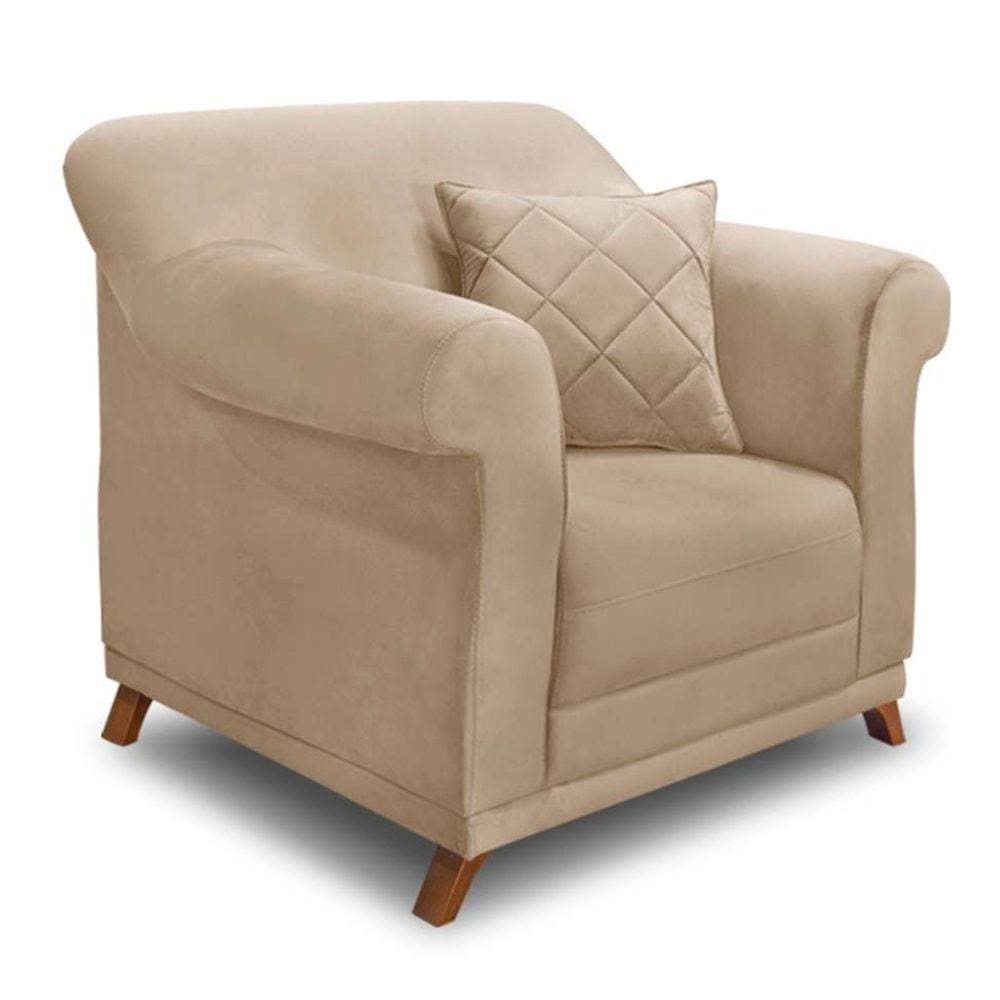 poltrona abruzzo suede bege
