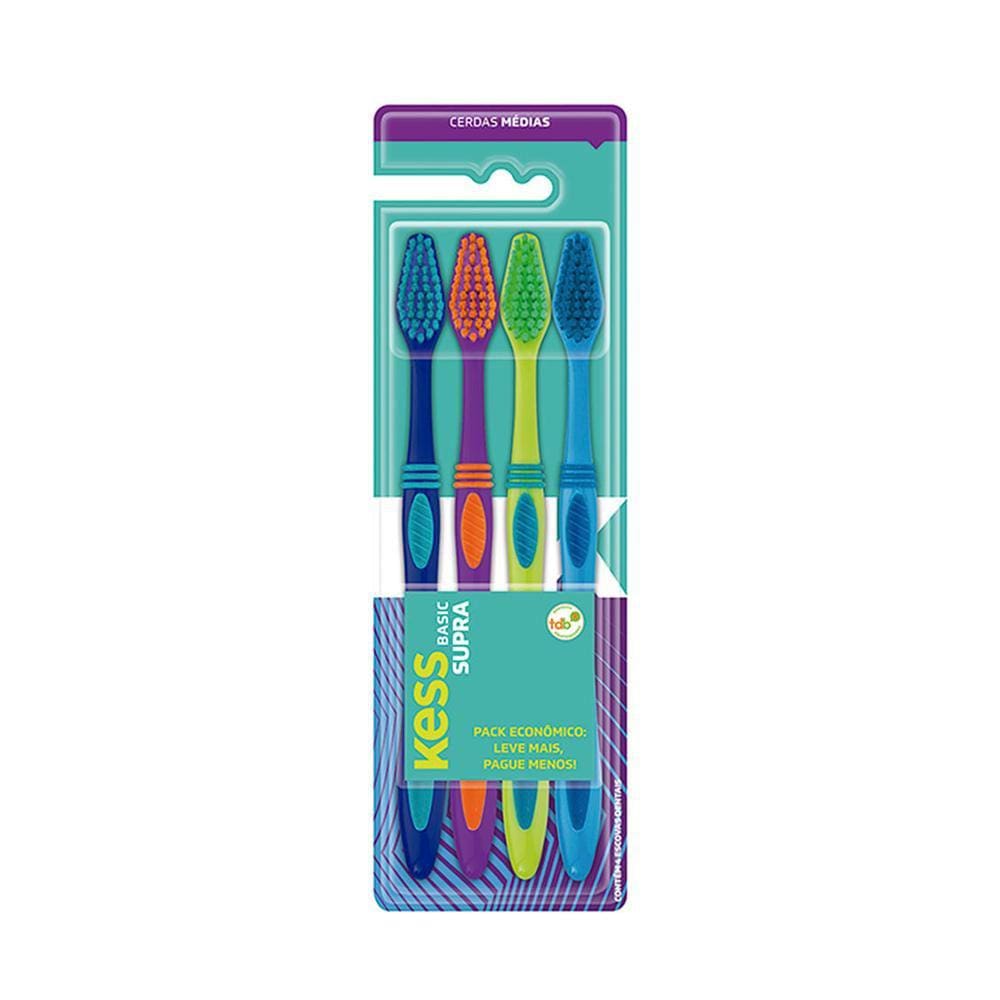 Kess Pack Escova Dental Basic Supra (4 Unidades)