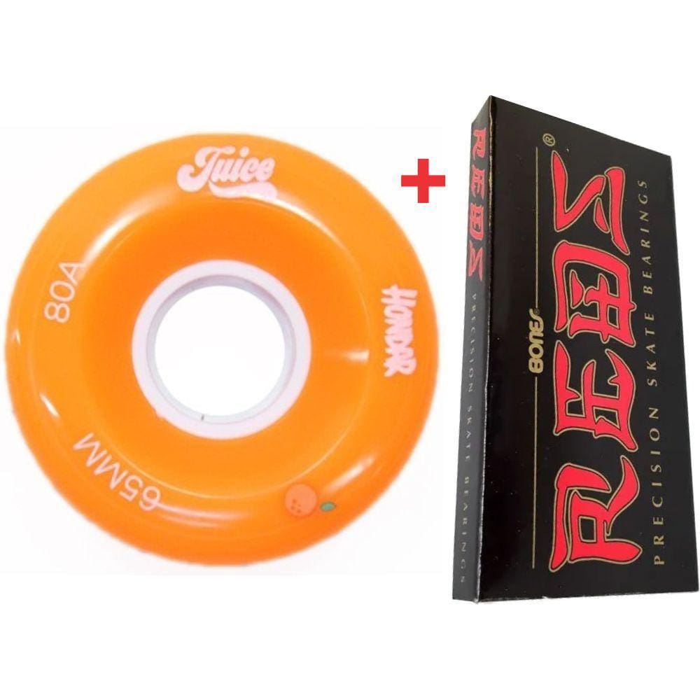 Roda Hondar Juice 65mm 80A + Rolamento Red Bones