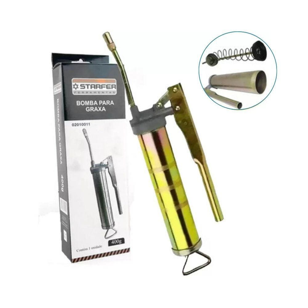Bomba de Graxa Manual Lubrificante Engraxadeira Starfer 400g