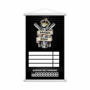 Banner Barber Shop Agende Seu Horário Contato 80x50cm