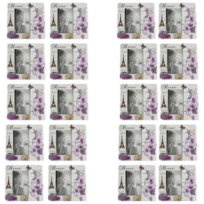 Porta Retrato 10x15 Moldura Paris Kit 20 Unidades Enfeite Flores Decoraçao Fotografia Lembrança Viagem Mesa Estante Prateleira
