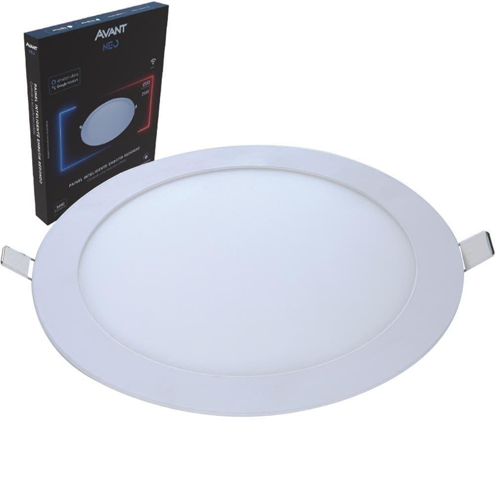 Painel LED NEO Plafon Embutir 24w Redondo 2700K A 6500K AVANT