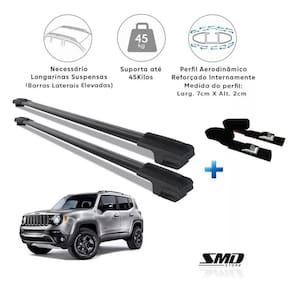 Travessa Aluminio Preto Renegade 15 A 23 Cinta Amarração