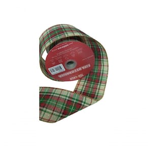 Fita Decorativa Xadrez Verde E Vermelho Com Dourado