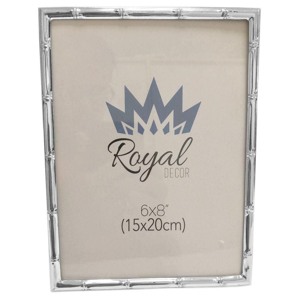 Porta Retrato Royal Decor Bambu Aço prata