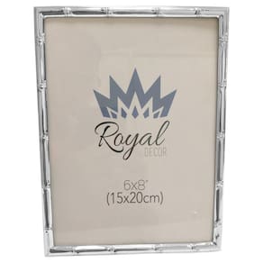 Porta Retrato Royal Decor Bambu Aço prata