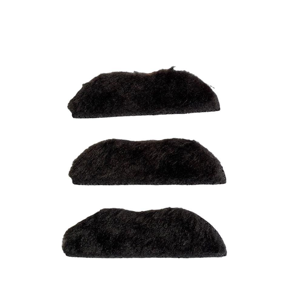 Fantasia Kit 3un Bigode falso preto de Pelúcia Cheio
