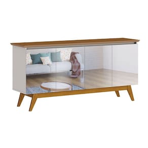 Buffet Classic 4Pts 1.8 - Off White/Freijó - Espelhado