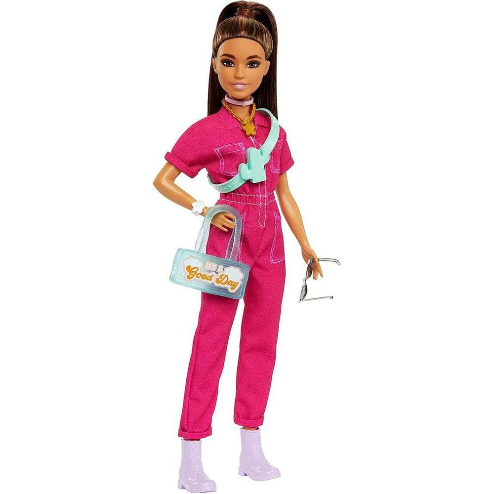 Boneca Barbie Em Macacão Rosa Acessórios O Filme Mattel