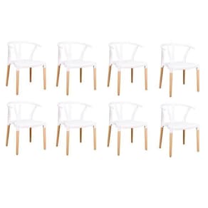 Conjunto 8 Cadeiras Polipropileno Wishbone Yescasa Branco
