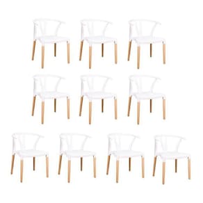 Conjunto 10 Cadeiras Polipropileno Wishbone Yescasa Branco