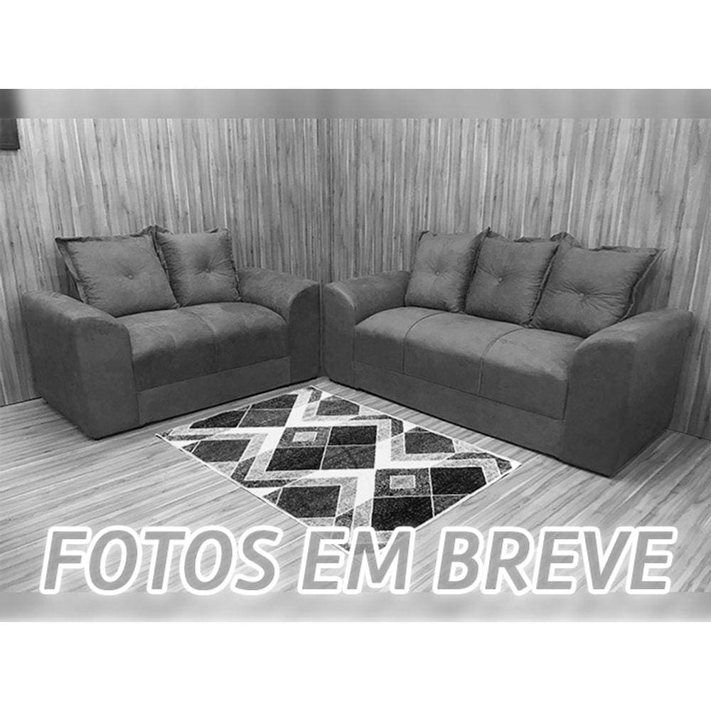 Sofá 2 e 3 Lugares Cinza com Floral 605/37 Porto