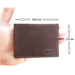 Mini Carteira Masculina Compacta De Couro