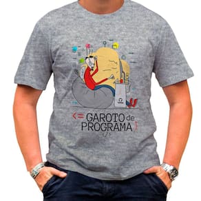 Camiseta Cinza Mescla Programador Garoto de Programa
