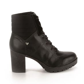 Bota Coturno Feminino Tratorado Salto Bloco Alto Bico Redondo Mississipi Q6631a