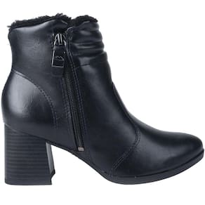 Bota Feminina Cano Baixo Forro em Pelo Salto Bloco Médio Dakota G5774