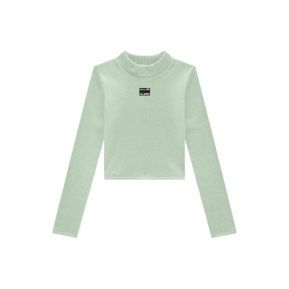 Blusa Cropped Lili com Gola Alta Lilimoon Verde 62210