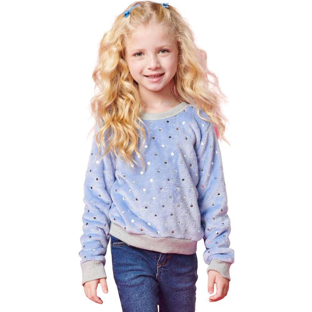 Blusão Kukiê em Pelo Foil Azul 62541