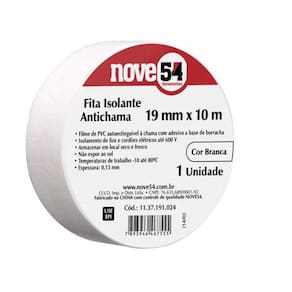 Fita Isolante Antichama 19mm x 10mt Branca Nove54