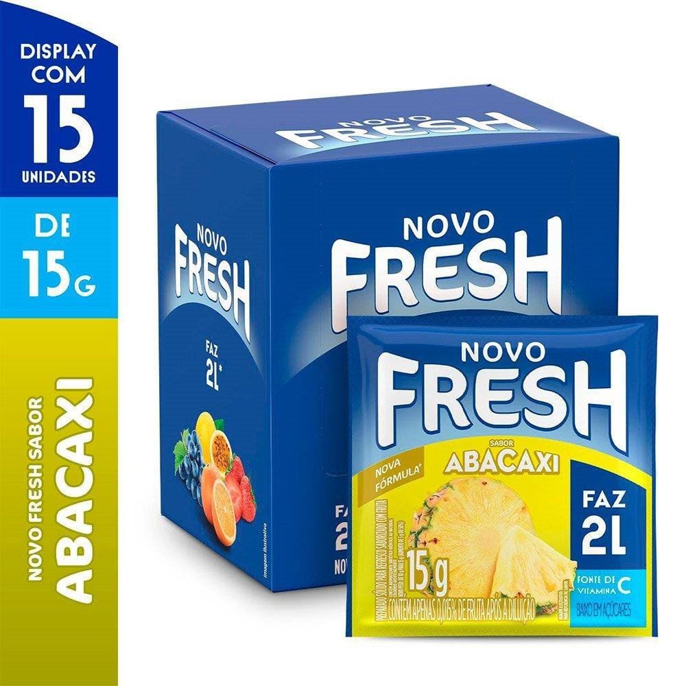Refresco em Pó Fresh Abacaxi 15g Display com 15 Unidades